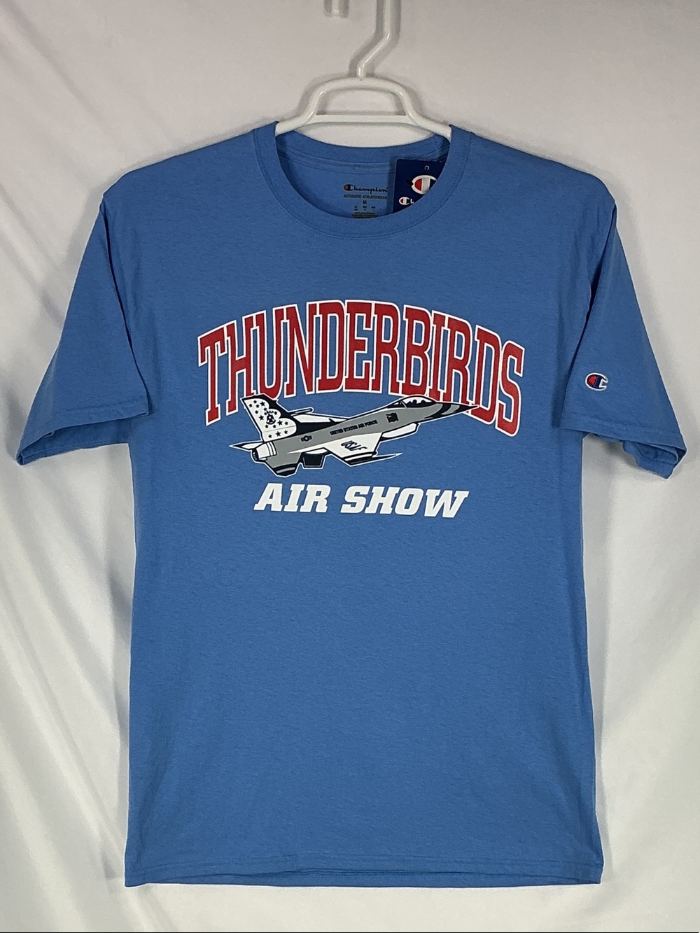 Champion Thunderbirds Air Show Graphic Tee - Light Blue with Red & White